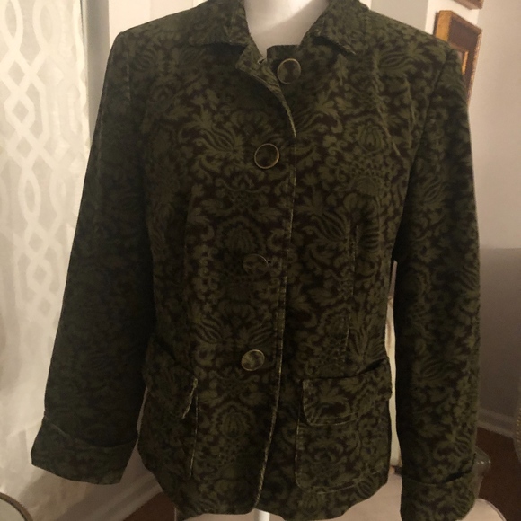 Talbots Soft Corduroy Flower Patterned Blazer - Picture 8 of 9